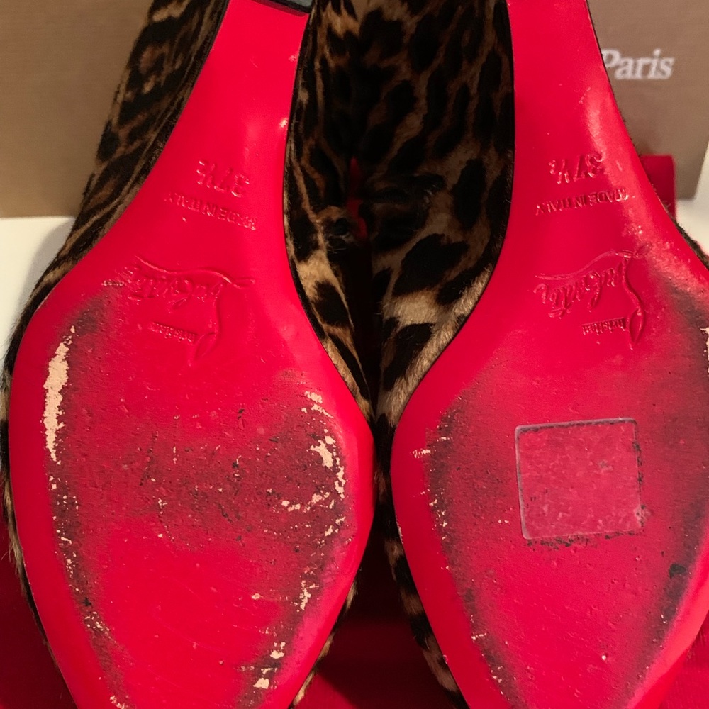 Christian Louboutin Melisa Booty 85 Pony Leopard - Picture 5 of 6